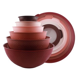 Foto 1 | Foto 1 | Cuencos Para Mezclar Cook With Color, 12 Piezas De Plástico Con Tapas, Color Rosa - Venta Internacional.