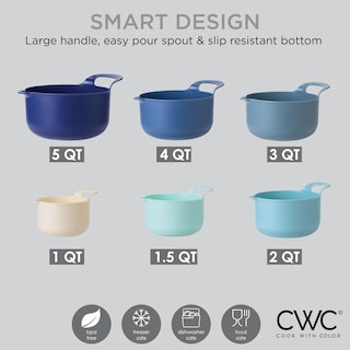 Foto 5 | Foto 5 | Juego De Cuencos Para Mezclar Cook With Color, Antideslizantes, 6 Piezas, Azul - Venta Internacional.