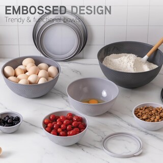 Foto 6 | Foto 6 | Cuencos Para Mezclar Cook With Color, 12 Piezas De Plástico Con Tapas, Color Gris - Venta Internacional.