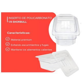 Foto 5 | Foto 5 | Inserto Noveno 1/9 Policarbonato Tapa 6.5 Cm