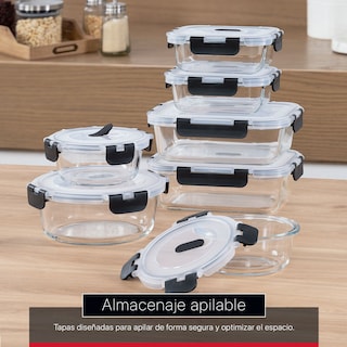 Foto 6 | Foto 6 | Set De 7 Contenedores De  Vidrio Con Tapa Cookify  Herméticos