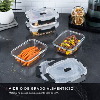 Foto 2 | Foto 2 | Set De 4 Contenedores De Vidrio Con Tapa Cookify Herméticos