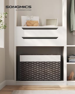 Foto 2 | Foto 2 | Cesta De Almacenamiento Songmics Con Tapa, 105 L, Color Marrón Con Marco De Metal - Venta Internacional.