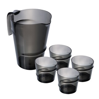 Foto 1 | Foto 1 | Set De Jarra Negra Con 4 Vasos – Plástico Resistente