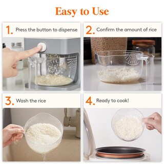 Foto 7 | Foto 7 | Dispensador De Arroz Lifewit De 25,4 Libras (11,3 Kg) X 2 X 25 L, Sin Bpa, Gris - Venta Internacional.