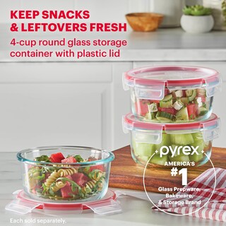 Foto 4 | Foto 4 | Recipiente De Almacenamiento De Alimentos Pyrex Freshlock Glass, 4 Tazas - Venta Internacional.