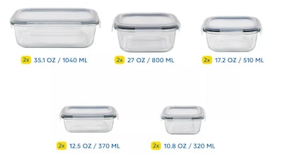Foto 3 | Foto 3 | Contenedores De Vidrio Herméticos Xtellar Con Tapa 10 Piezas