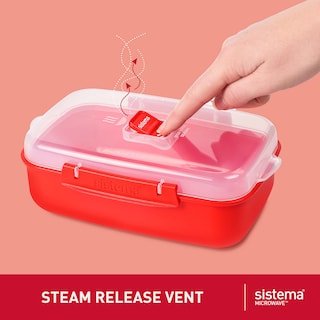 Foto 2 | Foto 2 | Sistema De Recipientes De Almacenamiento De Alimentos Para Microondas, Color Rojo, Juego De 4 - Venta Internacional.