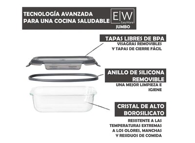 Foto 5 | Foto 5 | Easyware Xtellar Jumbo Juego De 10 Recipientes Contenedores