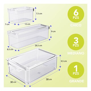 Foto 4 | Foto 4 | Set Brandtrendy De 10 Organizadores De Plástico Para Refrigerador Apilables