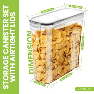 Foto 2 | Foto 2 | Recipientes Para Cereales Utopia Kitchen De Almacenamiento Hermético De 4 Litros (paquete De 4) - Venta Internacional.