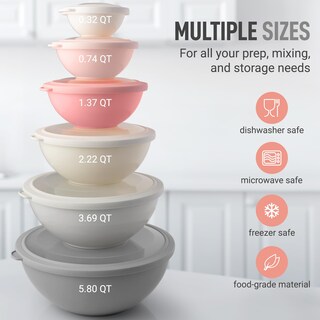 Foto 3 | Foto 3 | Juego De Cuencos Para Mezclar Zulay Kitchen, 12 Piezas Con Tapa, Color Rosa Degradado - Venta Internacional.