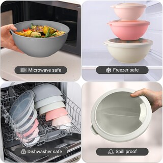 Foto 7 | Foto 7 | Juego De Cuencos Para Mezclar Zulay Kitchen, 12 Piezas Con Tapa, Color Rosa Degradado - Venta Internacional.