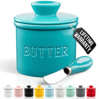 Foto 1 | Foto 1 | Porcelana De Cocina Butter Crock Zulay Con Tapa Y Cuchillo, Color Turquesa - Venta Internacional.