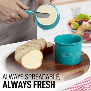 Foto 2 | Foto 2 | Porcelana De Cocina Butter Crock Zulay Con Tapa Y Cuchillo, Color Turquesa - Venta Internacional.