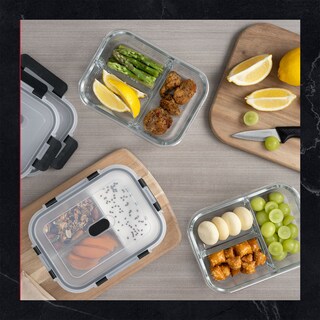 Foto 7 | Foto 7 | Set De 3 Contenedores De Vidrio Con Tapa Cookify Con Divisiones  Herméticos