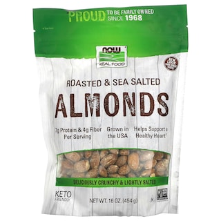 Foto 1 | Foto 1 | Almonds Now Foods Real Food Tostado Y Salado Con Sal Marina 454 G - Venta Internacional.