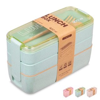 Foto 1 | Foto 1 | Magmalife Lonchera Bento Box Con 3 Compartimentos 900ml A Prueba De Fugas Microondas Con Cuchara Y Tenedor (verde)