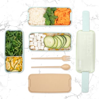 Foto 5 | Foto 5 | Magmalife Lonchera Bento Box Con 3 Compartimentos 900ml A Prueba De Fugas Microondas Con Cuchara Y Tenedor (verde)