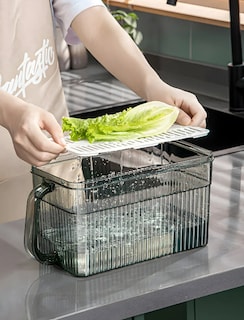 Foto 2 | Foto 3 | Organizador Xtellar Para Refrigerador Con Tapa Hermética Verde Oscuro Y Control De Frescura.