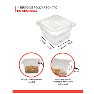 Foto 5 | Foto 5 | Inserto Shorbull Policarbonato 1/6 con Tapa 10 cm