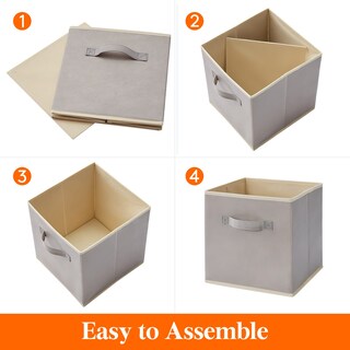 Foto 4 | Foto 4 | Cubos De Almacenamiento Lifewit Plegables 28 Cm 6 Unidades Color Gris Claro - Venta Internacional.