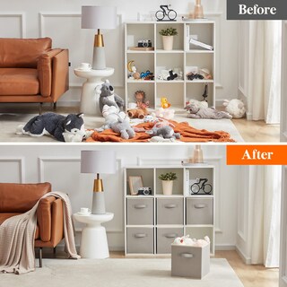 Foto 6 | Foto 6 | Cubos De Almacenamiento Lifewit Plegables 28 Cm 6 Unidades Color Gris Claro - Venta Internacional.