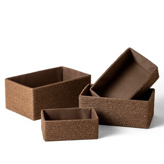 Foto 1 | Foto 1 | Cesta De Almacenamiento La Jolie Muse Cuerda De Papel Tejida Juego De 4 Unidades Color Marrón - Venta Internacional.