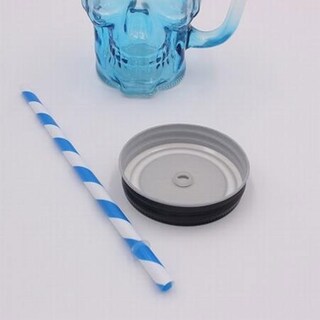 Foto 3 | Foto 3 | Frasco de Vidrio Calavera color Azul 16oz./473ml. Drink Lab - 12 Piezas