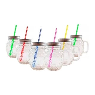 Foto 1 | Foto 1 | Set de 24 pz Frasco de Vidrio Piña  Drink Lab Transparente 16oz/ 473ml