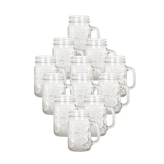 Foto 1 | Foto 1 | Frasco de Vidrio Grabado Transparente Sin Tapa 16oz./473ml. Drink Lab - 12 Piezas