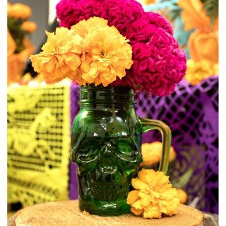 Foto 3 | Foto 3 | Frasco de Vidrio Calavera color Verde 16oz./473ml. Drink Lab 6 Piezas