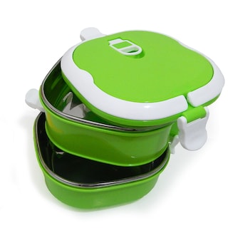 Foto 3 | Foto 3 | Recipiente Para Comida 2 Niveles Cuadrado Easy Go Verde