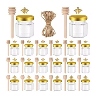 Foto 2 | Foto 2 | Frasco De Vidrio Mini Miel Hexagonal 45 Ml Con Tapa (20 Pcs) Belug Transparente