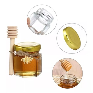Foto 5 | Foto 5 | Frasco De Vidrio Mini Miel Hexagonal 45 Ml Con Tapa (20 Pcs) Belug Transparente
