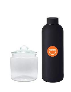 Foto 1 | Foto 1 | Tarro Galletero De Vidrio + Termo De Agua De Regalo Güish