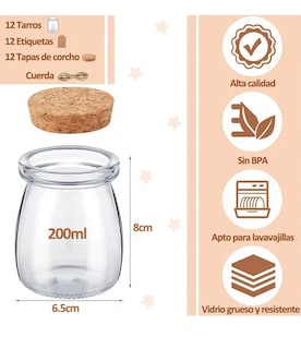 Foto 2 | Foto 2 | 12 Xtellar Tarros De Velas Vacios Frascos De Vidrio Con Tapa 200 Ml