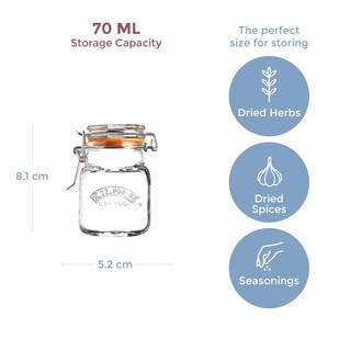 Foto 3 | Foto 3 | Tarro De Cristal Para Especias Kilner Square Con Tapa Abatible, 70 Ml - Venta Internacional.