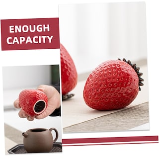 Foto 6 | Foto 6 | Bote De Té Feltechelectr De Cerámica Fresa Con Tapa De 9 X 6,7 Cm - Venta Internacional.