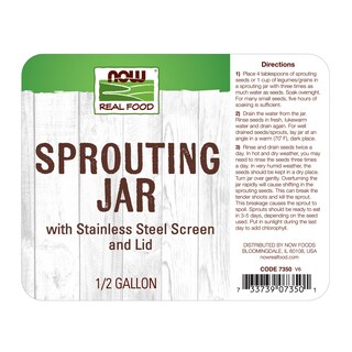 Foto 2 | Foto 2 | Jarra Sprouting Jar Now Foods Con Rejilla De Acero Inoxidable, 1 Litro - Venta Internacional.