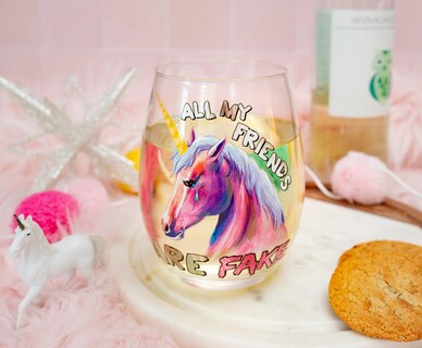 Foto 7 | Foto 7 | Vaso Sin Tallo Silver Buffalo All My Friends Are Fake 590 Ml - Venta Internacional.