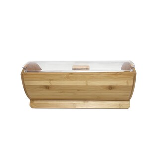 Foto 3 | Foto 3 | Panera Grande De Bambu Y Domo Transparente 36 X 15 Cm