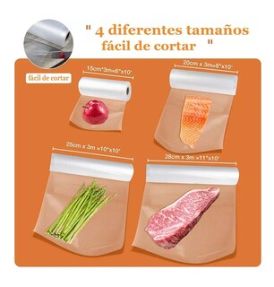 Foto 2 | Foto 2 | Kit 6 Rollos Bolsas Alimentos Sellado Al Vacío 4 Tipos, Transparente