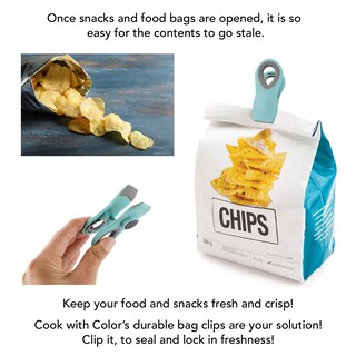 Foto 2 | Foto 2 | Pinzas Para Bolsas Cook With Color, 20 Unidades, Con Imán Para Almacenar Alimentos, Color Azul - Venta Internacional.