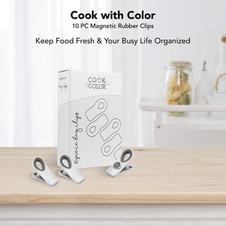 Foto 2 | Foto 2 | Pinzas Para Bolsas Cook With Color, 20 Unidades, Con Imán Para Almacenamiento De Alimentos, Color Blanco - Venta Internacional.