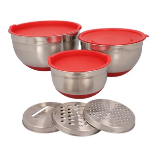 Foto 1 | Foto 1 | Bowls Mezcladores de Acero Inoxidable Kochstelle con Silicon más 3 Ralladores/ 9 pz