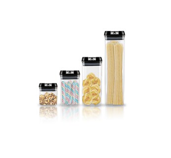 Foto 2 | Foto 2 | Recipientes con Tapas Herméticas Lutema Transparente con Negro para Almacenar Alimentos con 7 Unidades