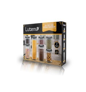 Foto 3 | Foto 3 | Recipientes con Tapas Herméticas Lutema Transparente con Negro para Almacenar Alimentos con 7 Unidades