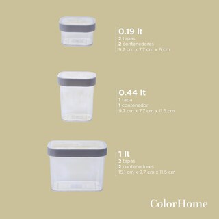 Foto 4 | Foto 4 | Juego de Contenedores de Plástico Colorhome Colorcont5 5 Piezas
