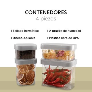 Foto 3 | Foto 3 | Contenedores ColorHome Colorcont4 Transparentes 4 Piezas